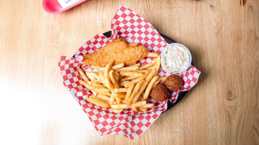 Fried Flounder Seafood Basket at Up the Creek