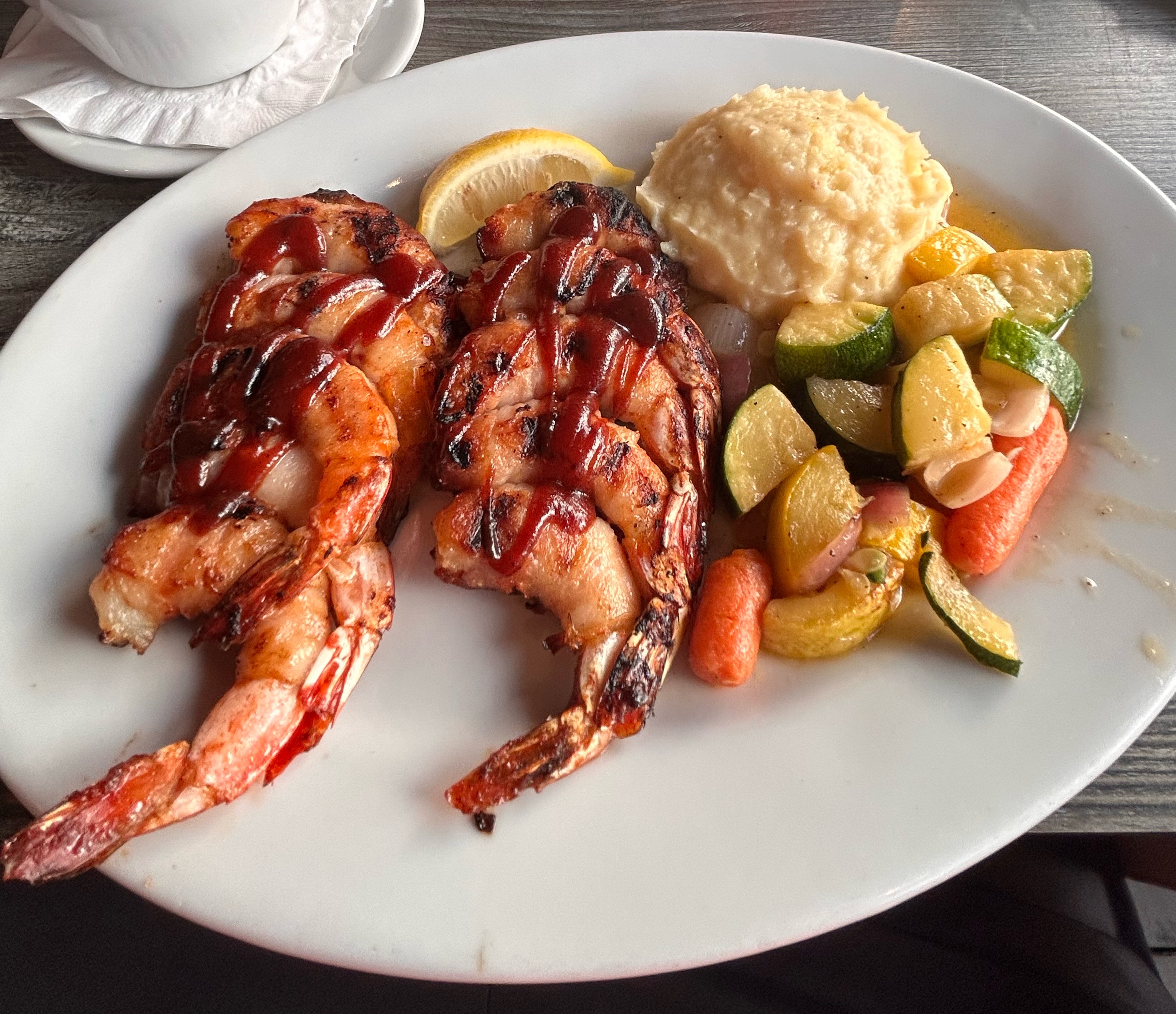 Bacon Wrapped BBQ Shrimp at Crazy Crab Jarvis Creek